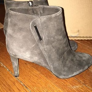 Vince Camuto dark grey suede booties